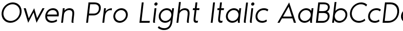 Owen Pro Light Italic font