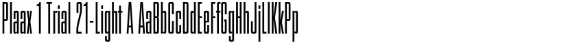Plaax 1 Trial 21-Light A font