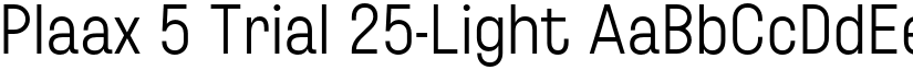 Plaax 5 Trial 25-Light font