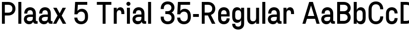 Plaax 5 Trial 35-Regular font