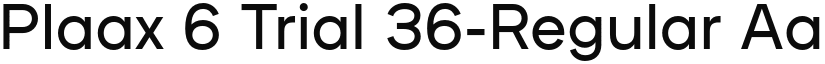 Plaax 6 Trial 36-Regular font