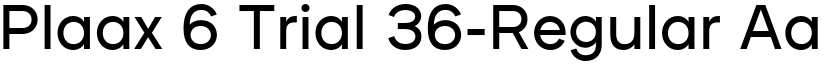 Plaax 6 Trial 36-Regular font