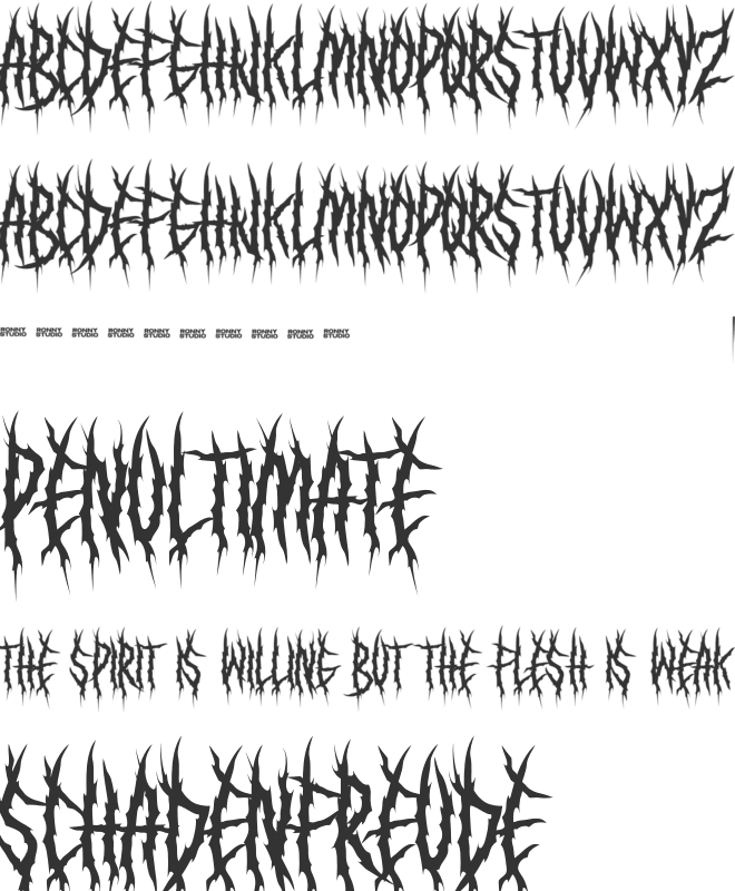 Bradthen font preview