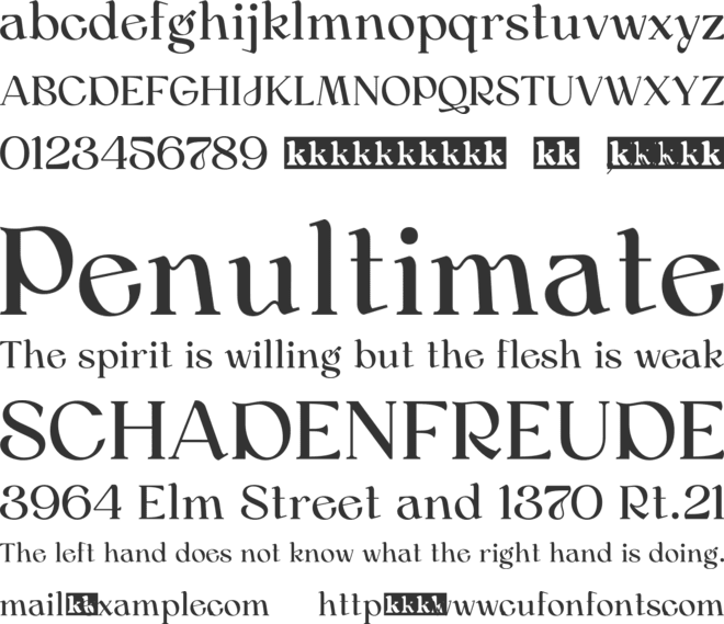 Melian Kingsley font preview