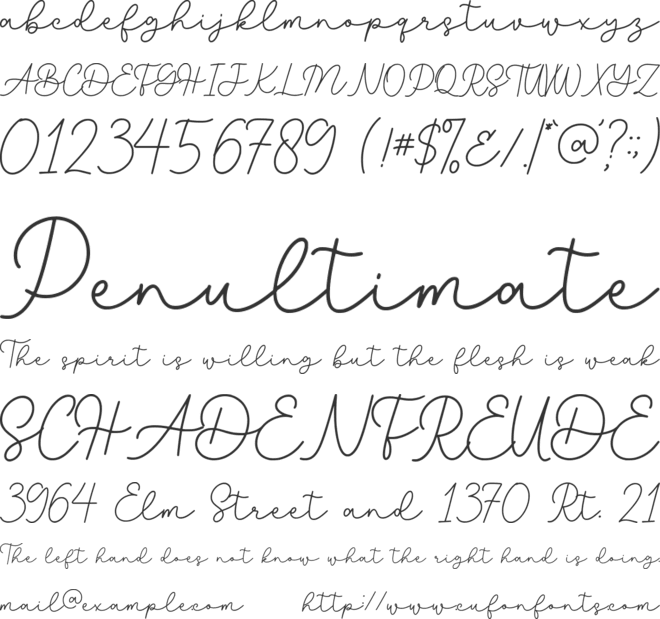 Zoneliney font preview