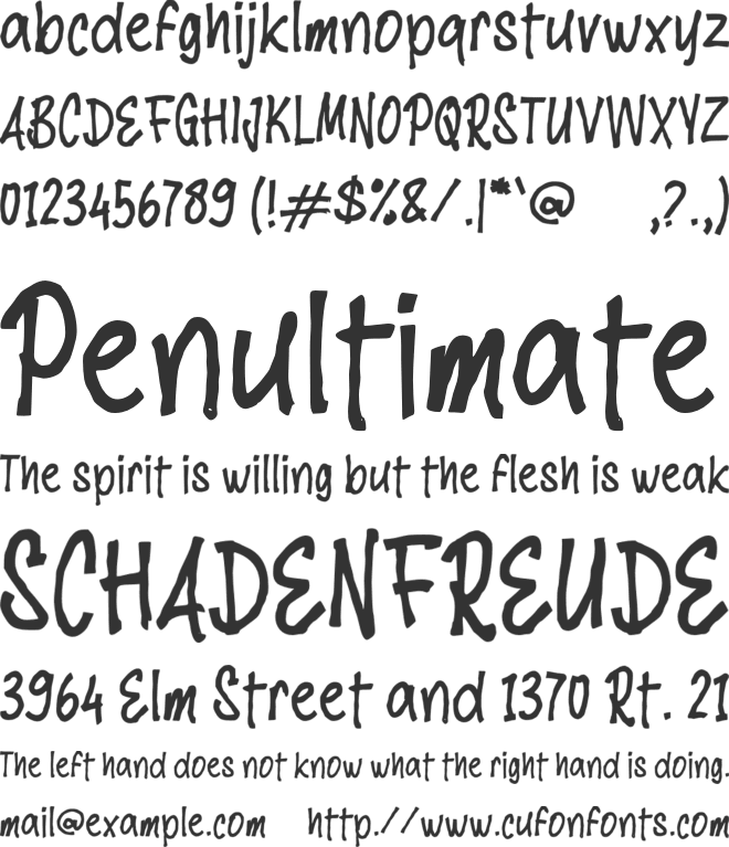 f Ferent font preview