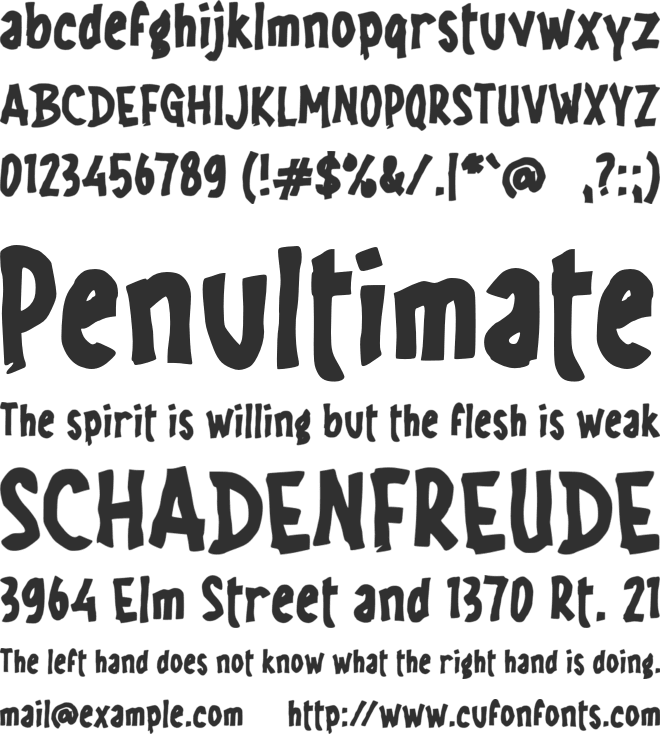 f Foden font preview