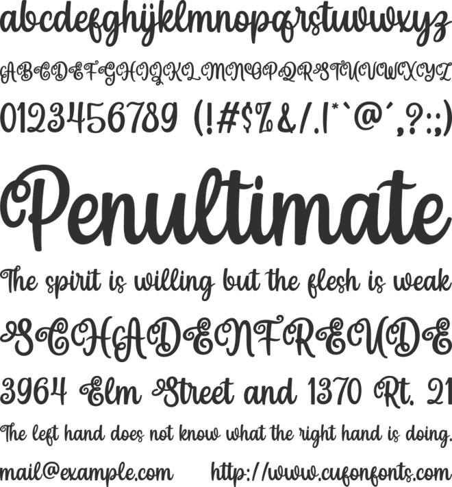 Brodygoal font preview