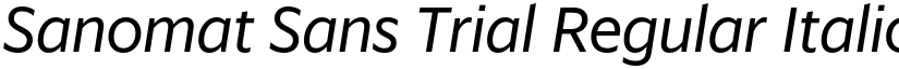 Sanomat Sans Trial Regular Italic font