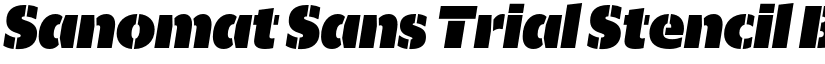 Sanomat Sans Trial Stencil Black Italic font