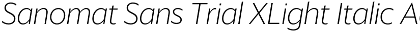 Sanomat Sans Trial XLight Italic font