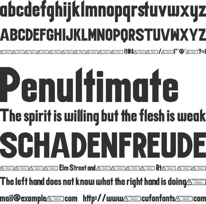 TEXAS font preview