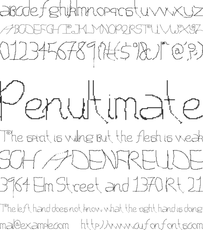 Dzodong font preview