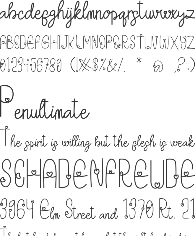 LOVE full song font preview