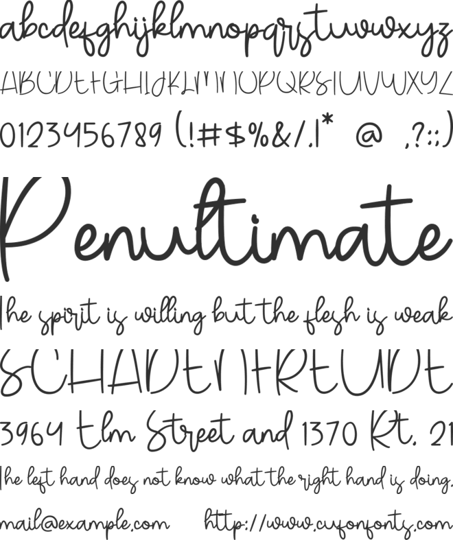 Hello Middlenight font preview