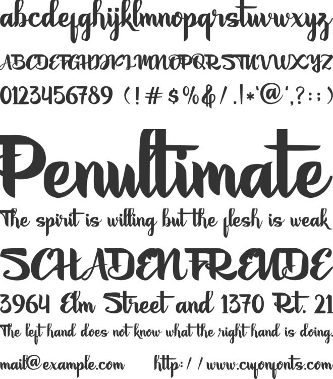 Onttaseckie font preview