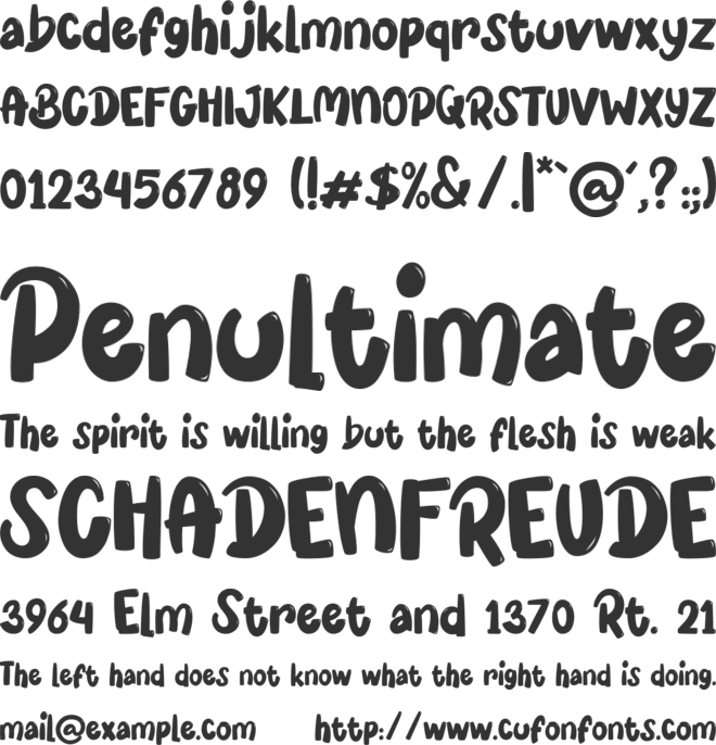 BLUE CHERIES font preview