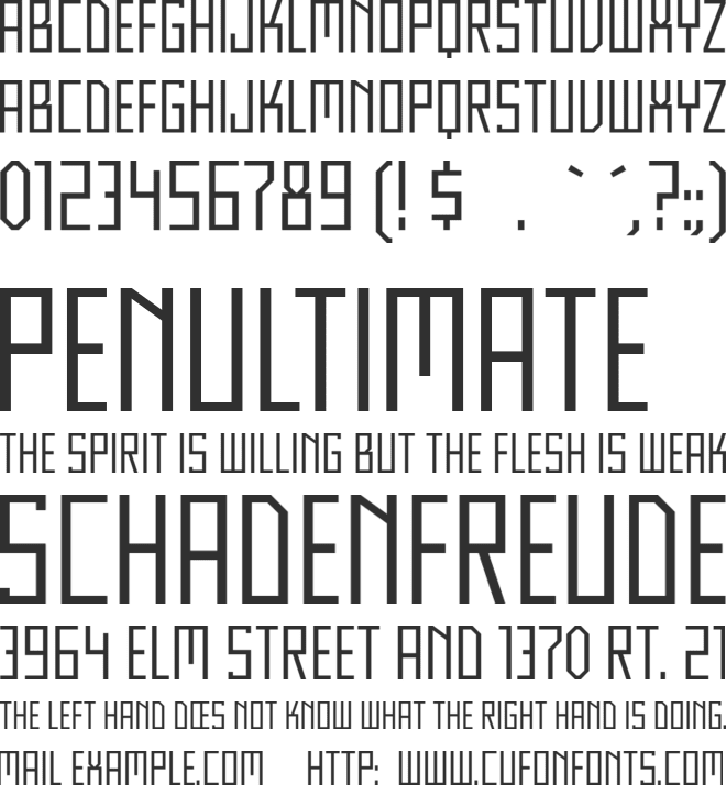 HFF Ultrasound font preview