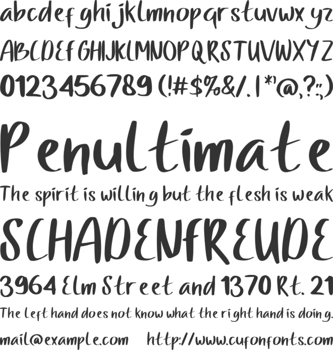 Green Salad font preview