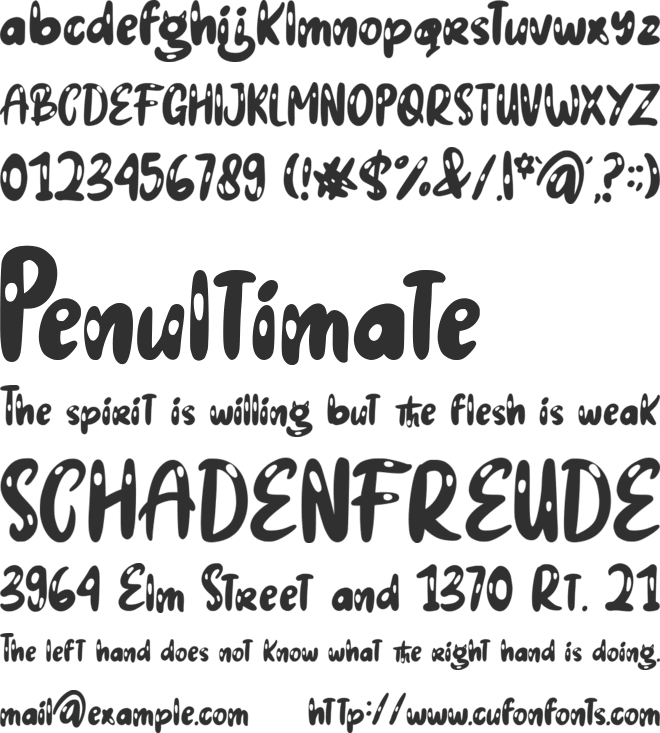Jelly Syrup font preview