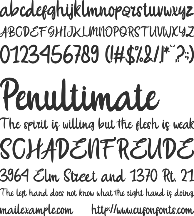 Gainer font preview