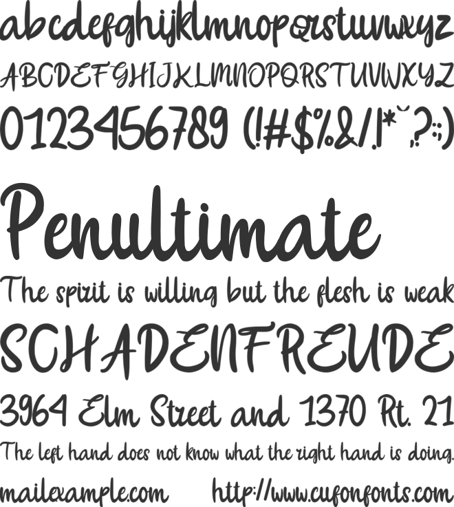 Gainer font preview