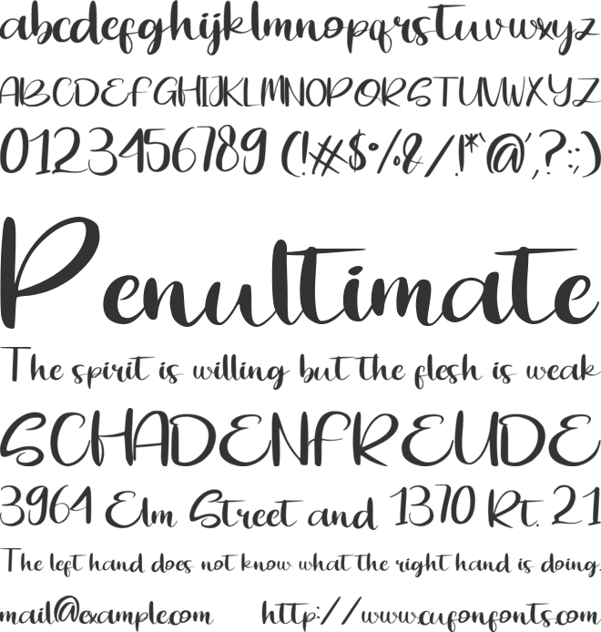 Arsitta font preview