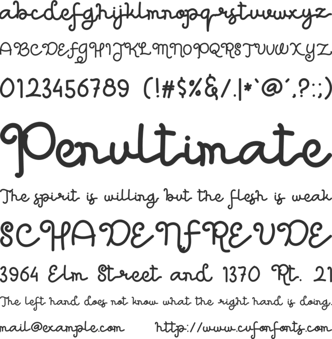 White Coffee font preview