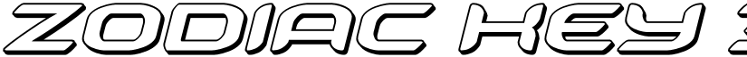 Zodiac Key 3D Italic Italic font