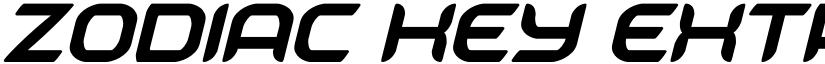 Zodiac Key Extra-Cond Ital Extra-Cond Ital font