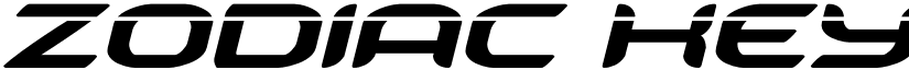 Zodiac Key Laser Italic Italic font