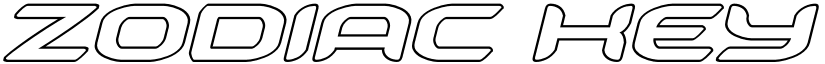 Zodiac Key Outline Italic Outline Italic font