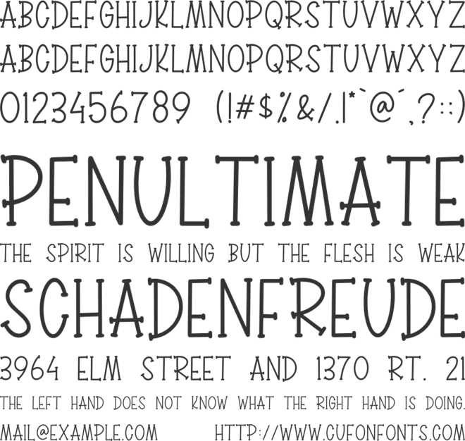 CHILDREN WRITING font preview