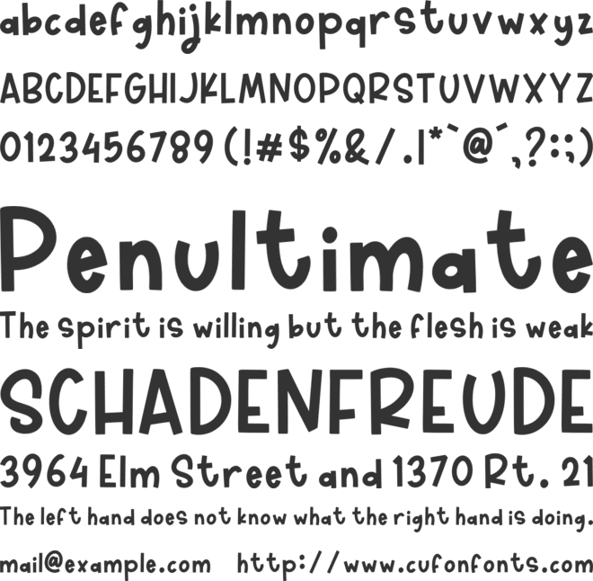 CREAM sugar font preview