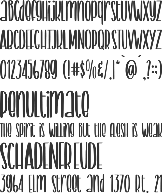 ChickeN SandWich font preview