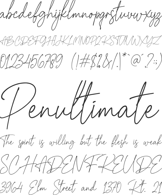 Hello August font preview