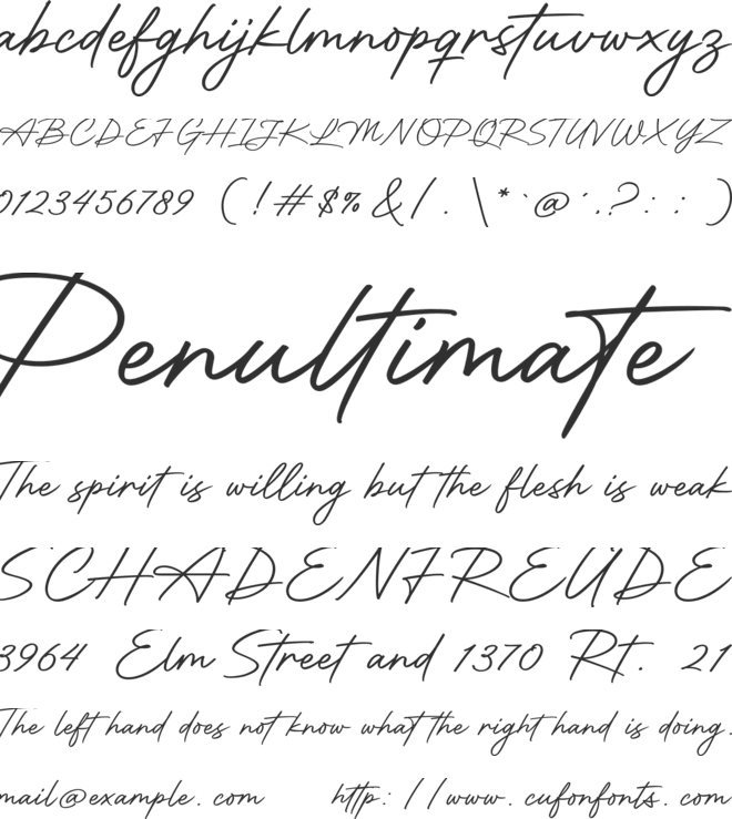 Motherland Signature font preview