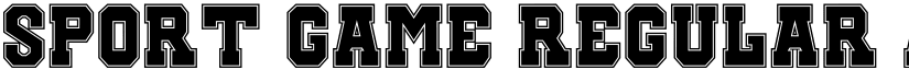 SPORT GAME Regular font