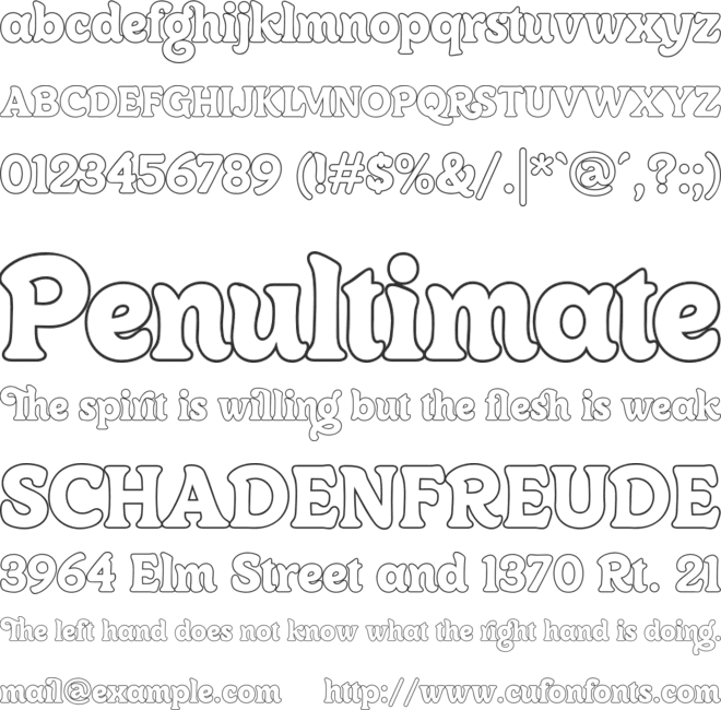 Centrio Typeface Outline font preview