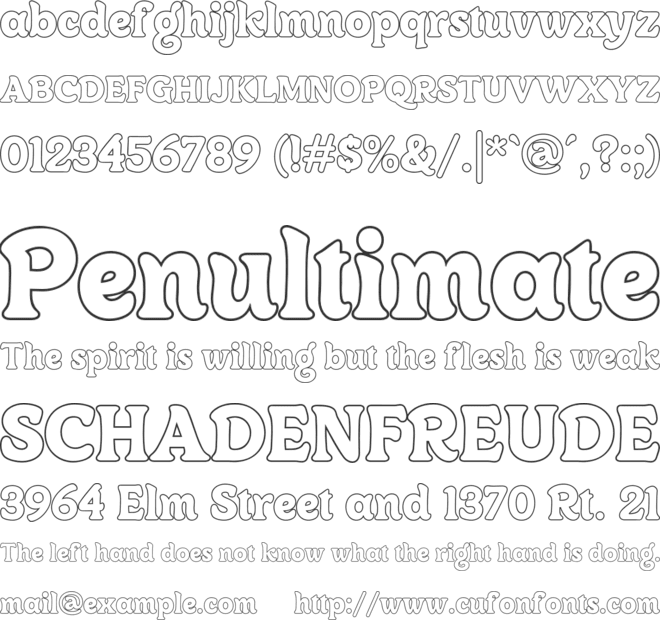 Centrio Typeface Outline font preview