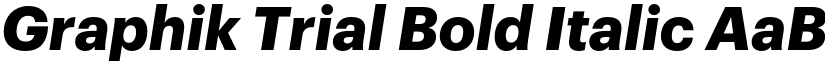 Graphik Trial Bold Italic font