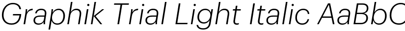 Graphik Trial Light Italic font