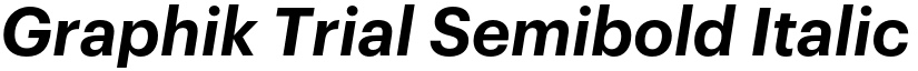 Graphik Trial Semibold Italic font