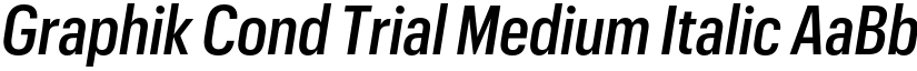 Graphik Cond Trial Medium Italic font