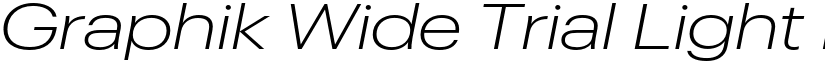 Graphik Wide Trial Light Italic font