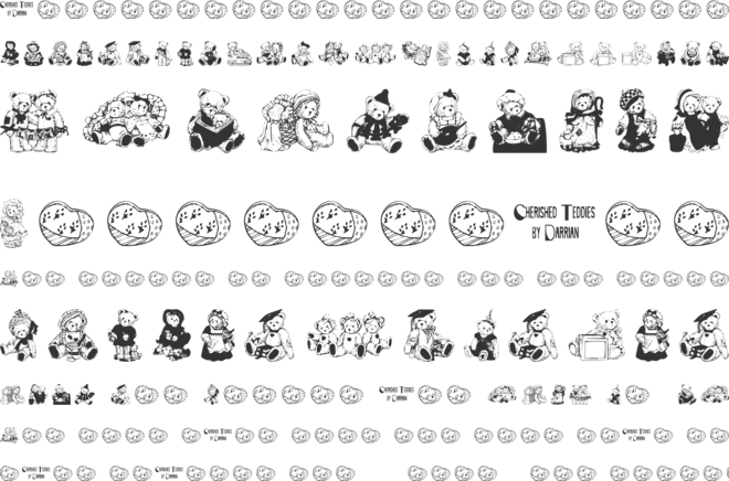 Cherished Teddies font preview
