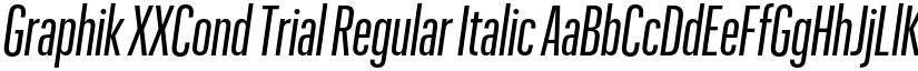 Graphik XXCond Trial Regular Italic font