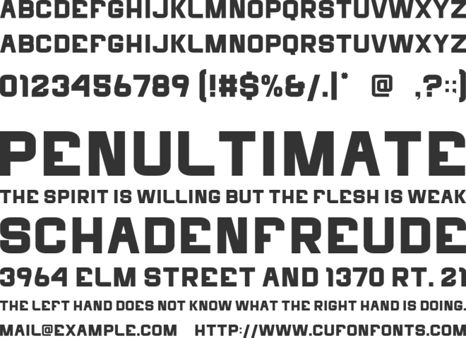 Bucking font preview