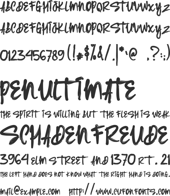 Up Town Brush font preview