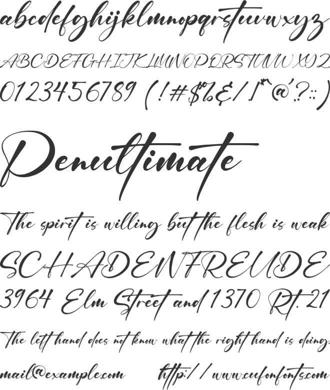 Vellaming font preview